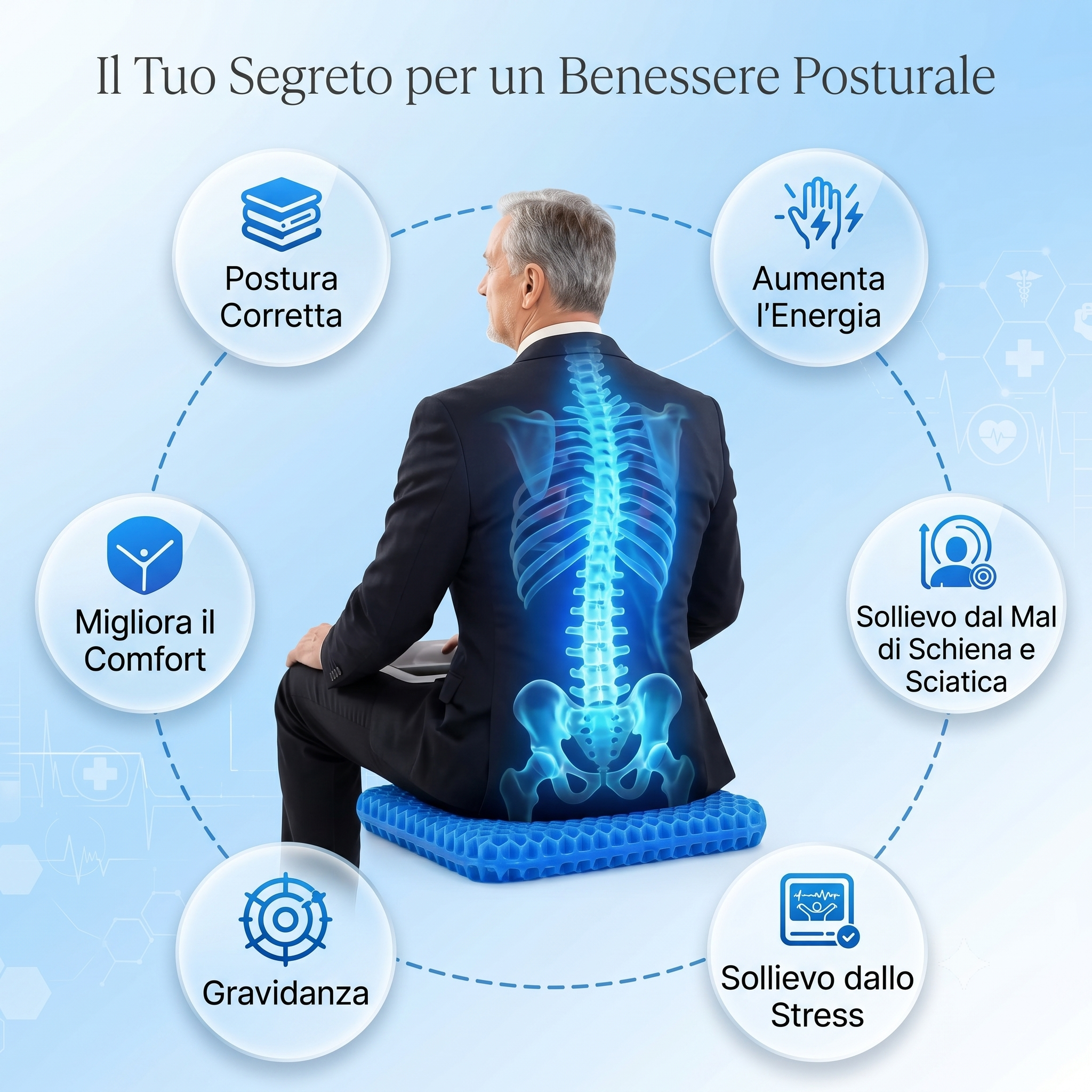 Cuscino da Seduta in gel